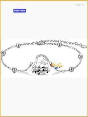 925 Sterling Silver Adjustable Bracelet with Heart Charm, 7 Inch Length